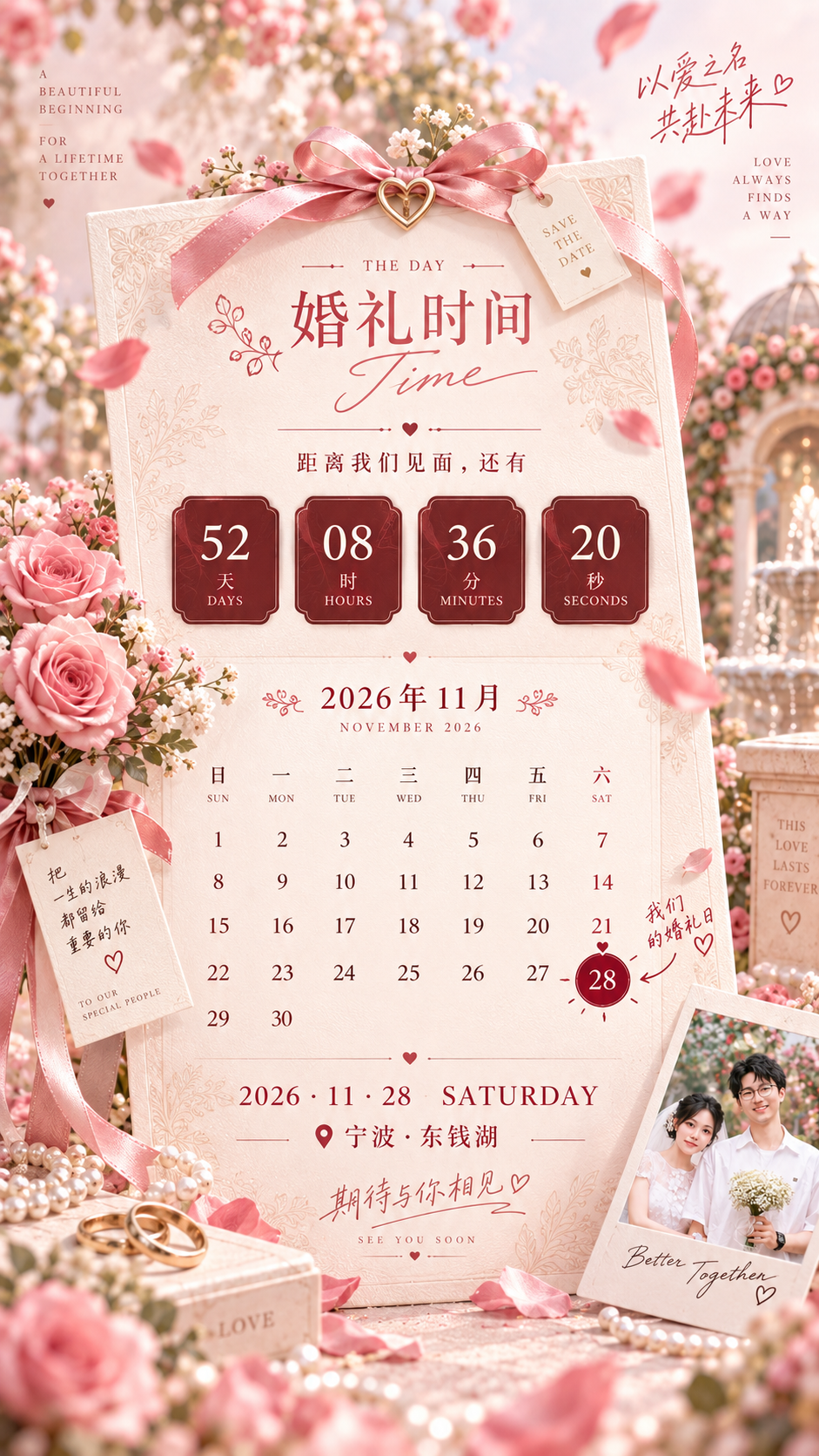 THE DAY 婚礼时间，2026年11月28日，宁波东钱湖